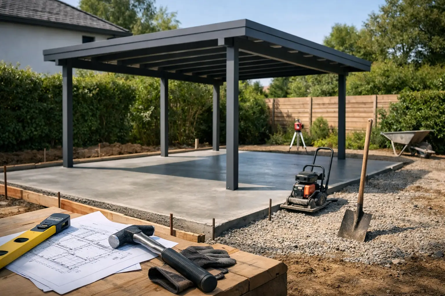 Carport mit Fundament bauen - sicher geplant