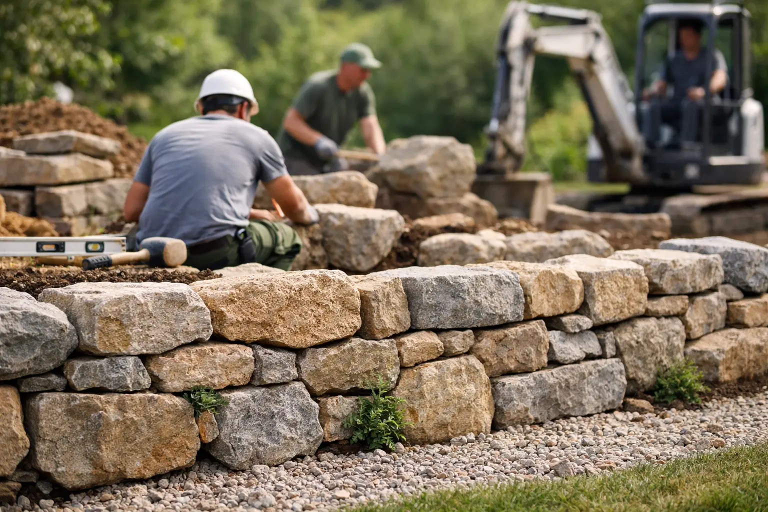 Natursteinmauer bauen lassen - sicher geplant
