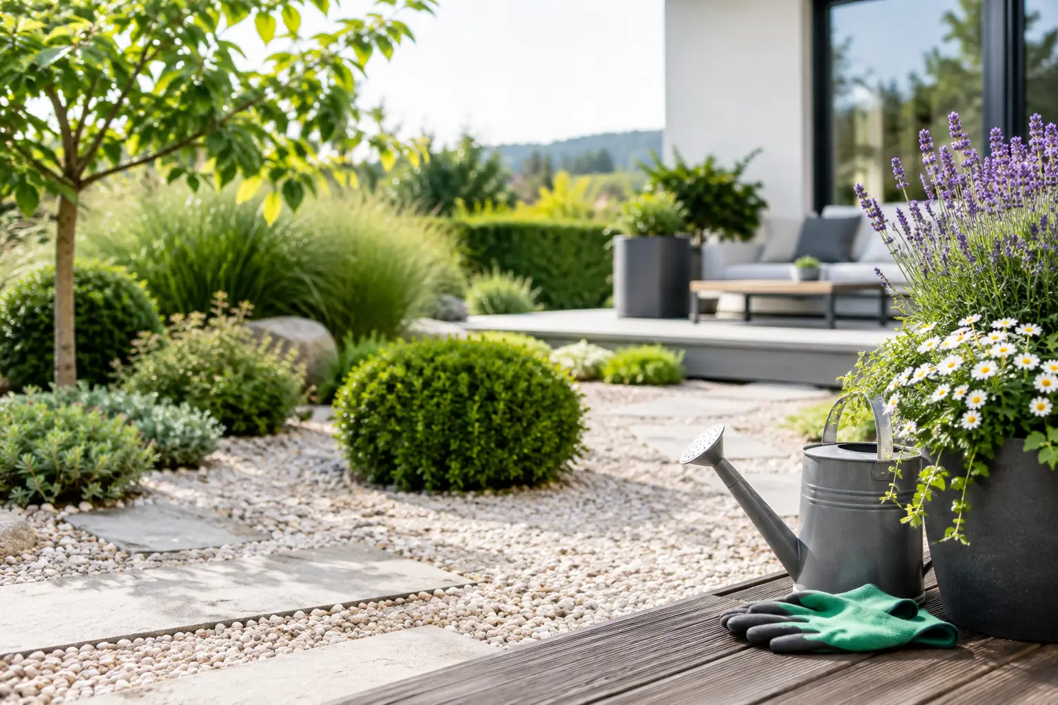 Pflegeleichter Garten mit wenig Aufwand planen